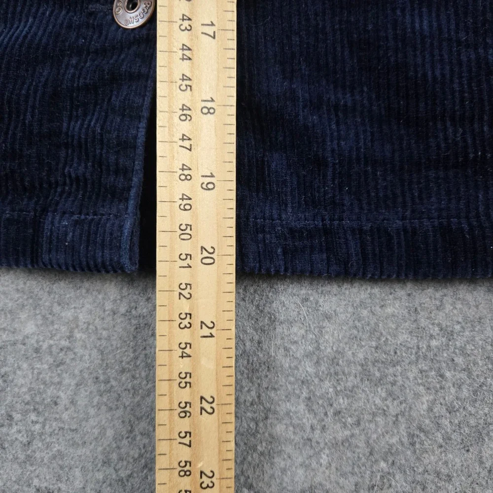 OshKosh B'gosh Corduroy Jumper Girls 7 Navy Blue Button Front Pinafore Dress